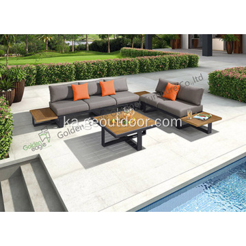 ყველა ალუმინის ბაღი Sofa Patio ავეჯით